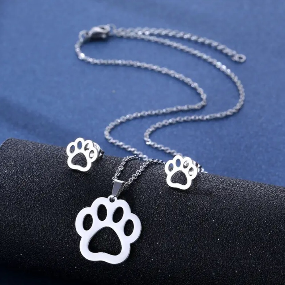 SILVER PAW ♡ Stainless Steel GIFT SET - Picture 2 of 5